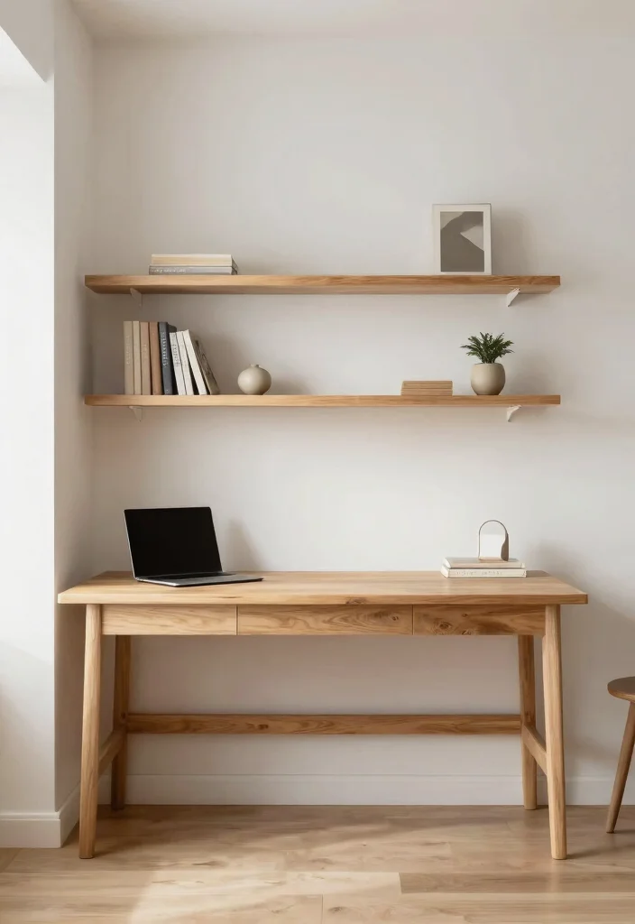 30 Cottage Home Office Ideas: Charming and Cozy Workspace - 13. Minimalist Cottage Style 1