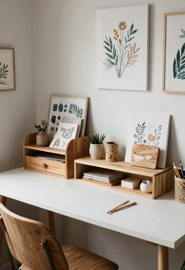 30 Cottage Home Office Ideas: Charming and Cozy Workspace - 19. Crafts and DIY Projects 1