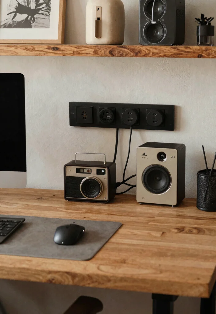 30 Cottage Home Office Ideas: Charming and Cozy Workspace - 22. Tech-Friendly Design 1