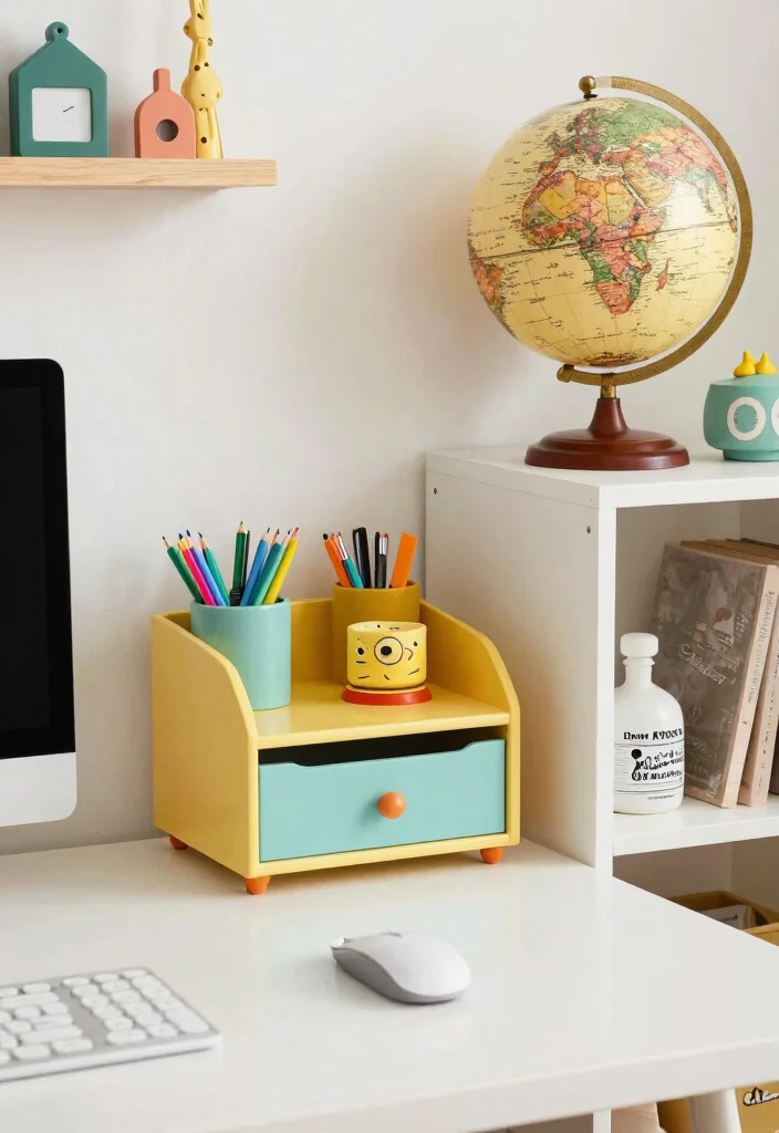30 Cottage Home Office Ideas: Charming and Cozy Workspace - 9. Whimsical Accessories 1