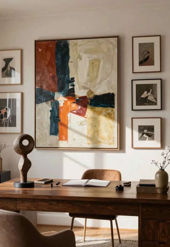 30 Elegant Luxury Home Workspace Ideas Sophisticated Style - 13. Artistic Inspirations 1