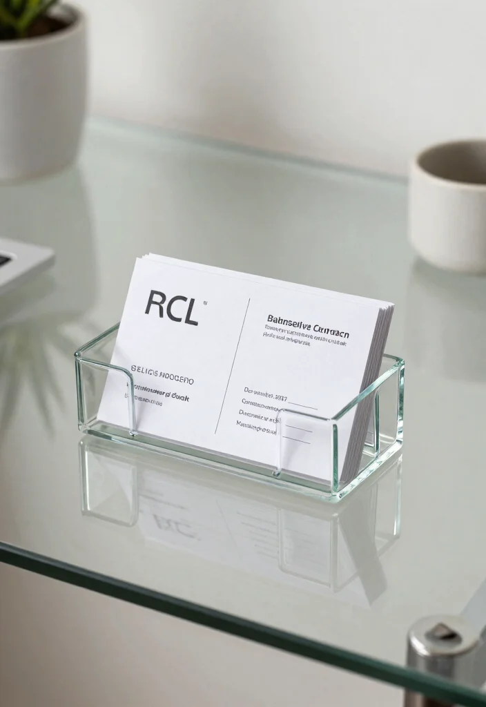 30 Glass Desk Office Decor Ideas Elegant and Minimal - 10. Glass Business Card Holder 1