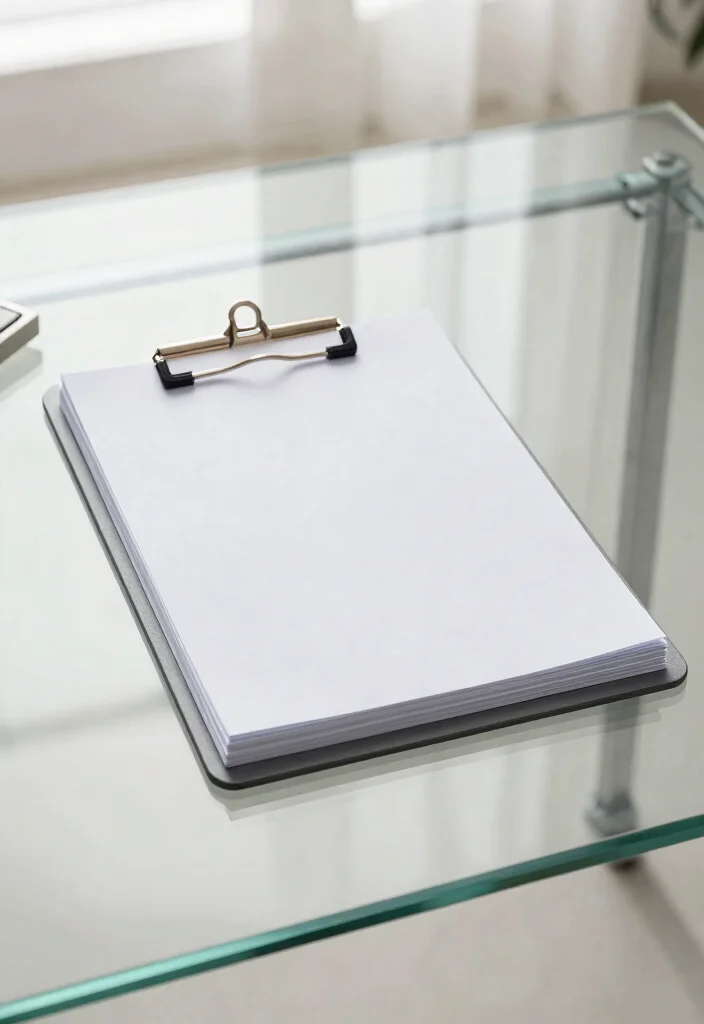 30 Glass Desk Office Decor Ideas Elegant and Minimal - 15. Glass Clipboard 1