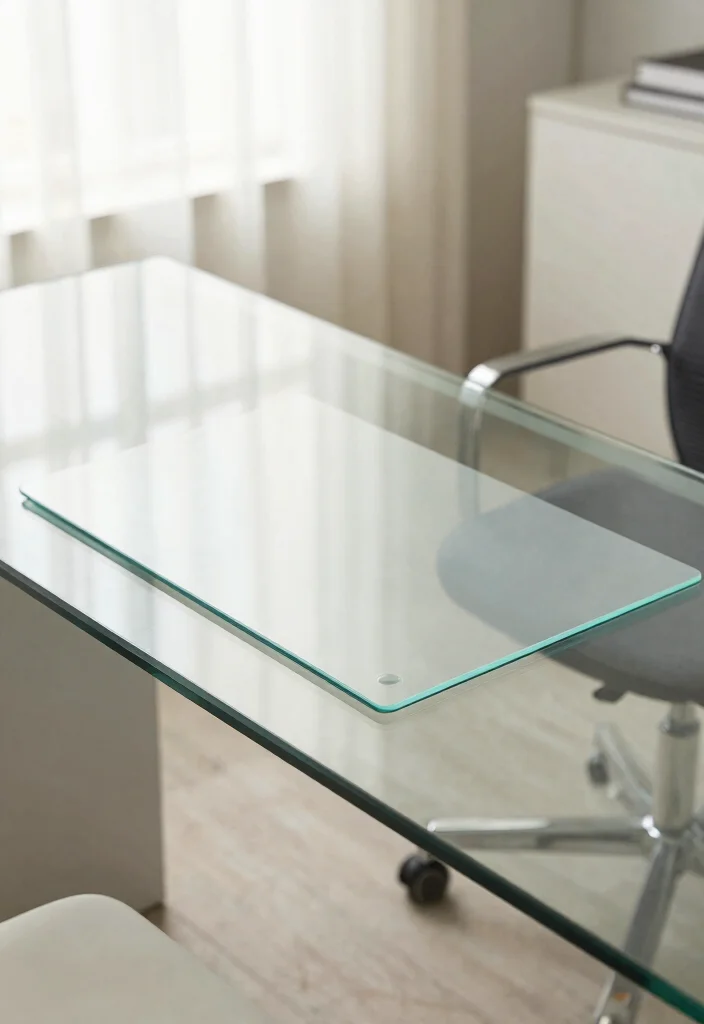 30 Glass Desk Office Decor Ideas Elegant and Minimal - 18. Glass Desk Mat 1