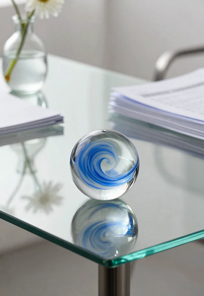 30 Glass Desk Office Decor Ideas Elegant and Minimal - 2. Elegant Glass Paperweight 1