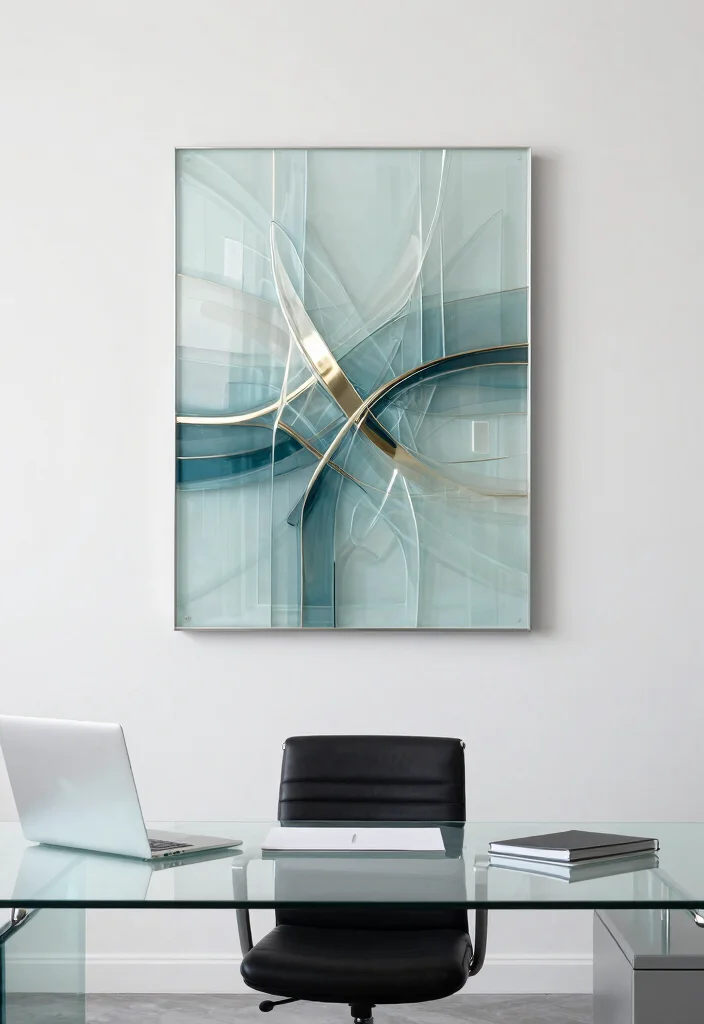 30 Glass Desk Office Decor Ideas Elegant and Minimal - 22. Glass Wall Art 1