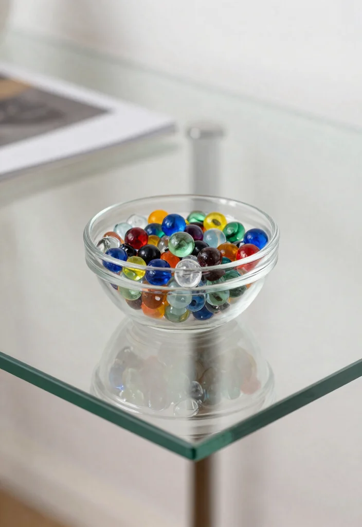 30 Glass Desk Office Decor Ideas Elegant and Minimal - 24. Glass Bead Decor 1