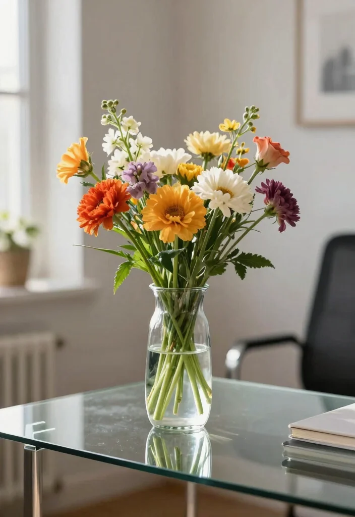 30 Glass Desk Office Decor Ideas Elegant and Minimal - 5. Simple Glass Vase 1