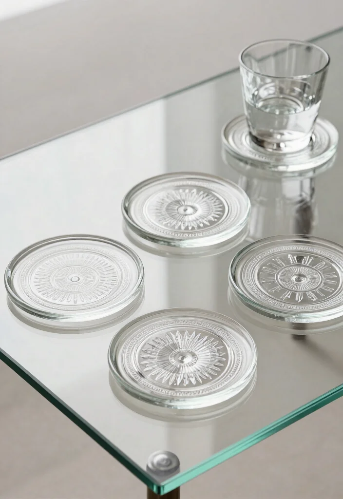 30 Glass Desk Office Decor Ideas Elegant and Minimal - 8. Glass Coasters 1
