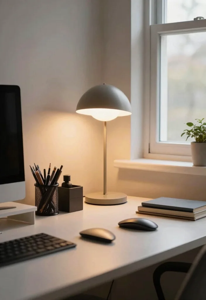 30 Home Office Chair and Accent Furniture Ideas - 22. Creative Task Lighting 1