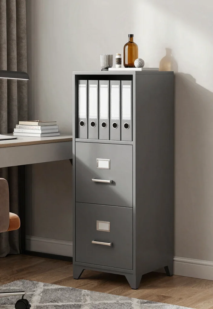 30 Home Office Chair and Accent Furniture Ideas - 23. Stylish File Cabinets 1