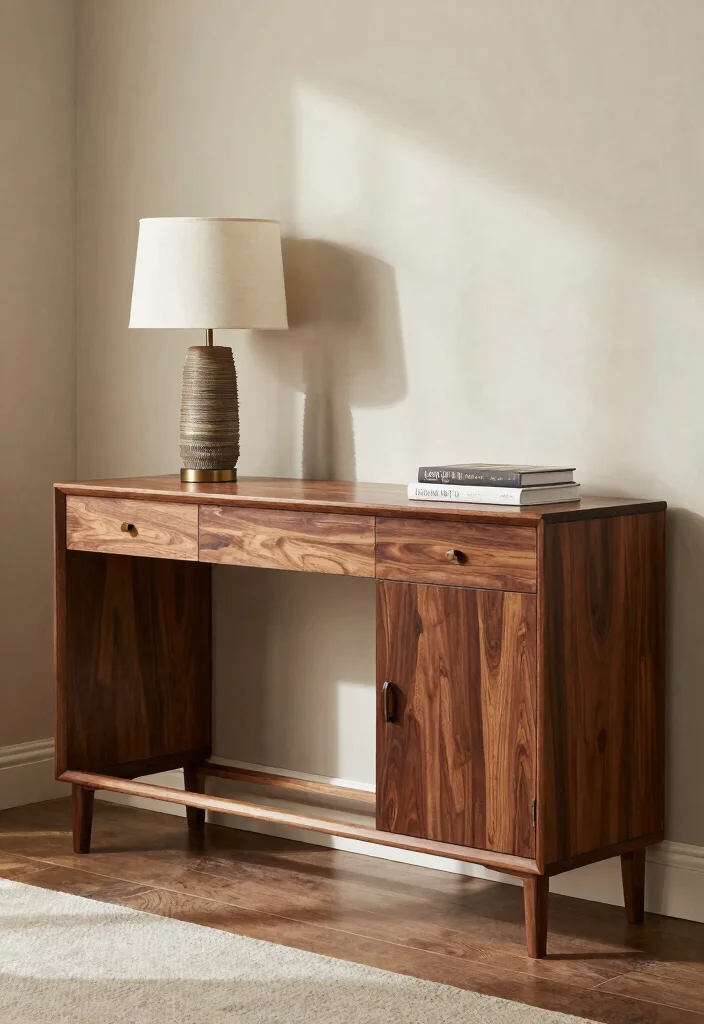 30 Home Office Chair and Accent Furniture Ideas - 25. Elegant Console Tables 1