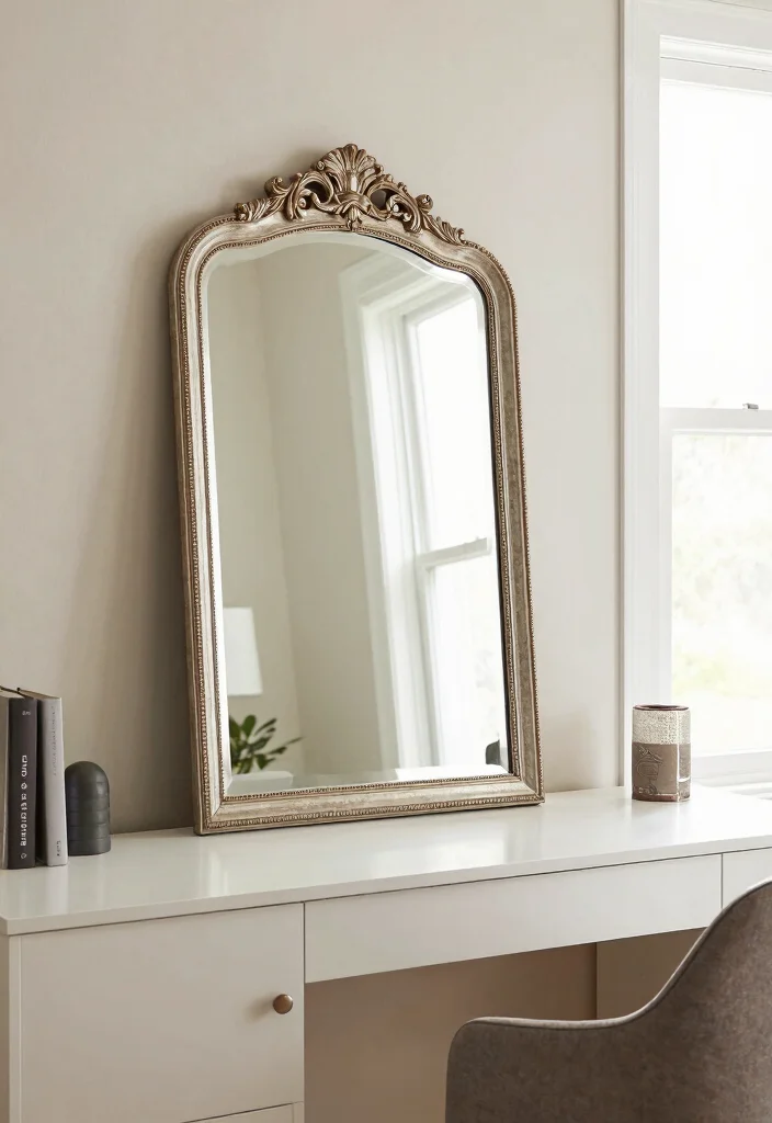30 Home Office Chair and Accent Furniture Ideas - 30. Creative Use of Mirrors 1
