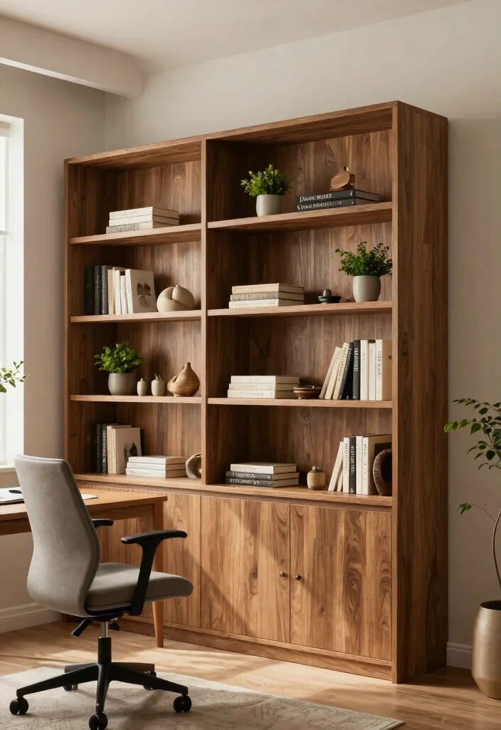 30 Home Office Chair and Accent Furniture Ideas - 8. Stylish Bookcases 1