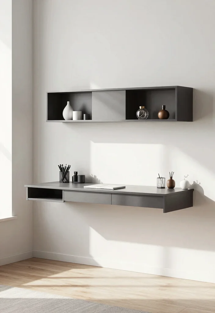 30 Home Office Furniture Ideas Stylish and Functional Picks - 10. Wall-Mounted Desks for Minimalism 1