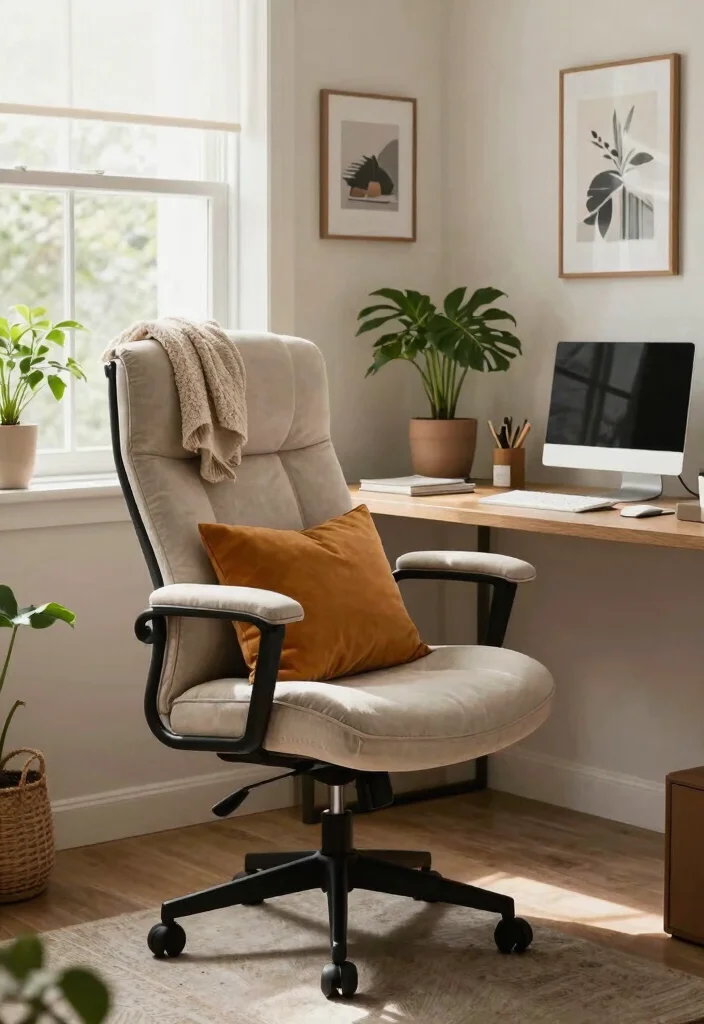 30 Home Office Furniture Ideas Stylish and Functional Picks - 13. Soft Throws and Cushions for Comfort 1