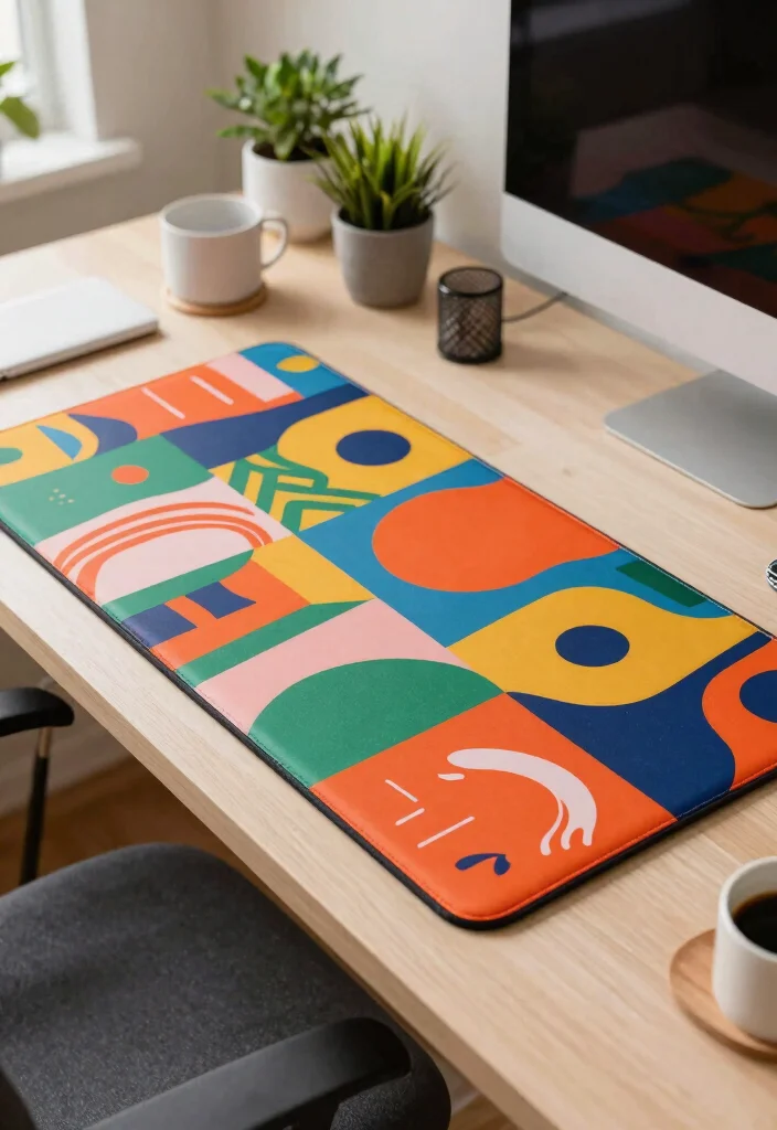 30 Home Office Furniture Ideas Stylish and Functional Picks - 16. Colorful Desk Pads for a Fun Workspace 1