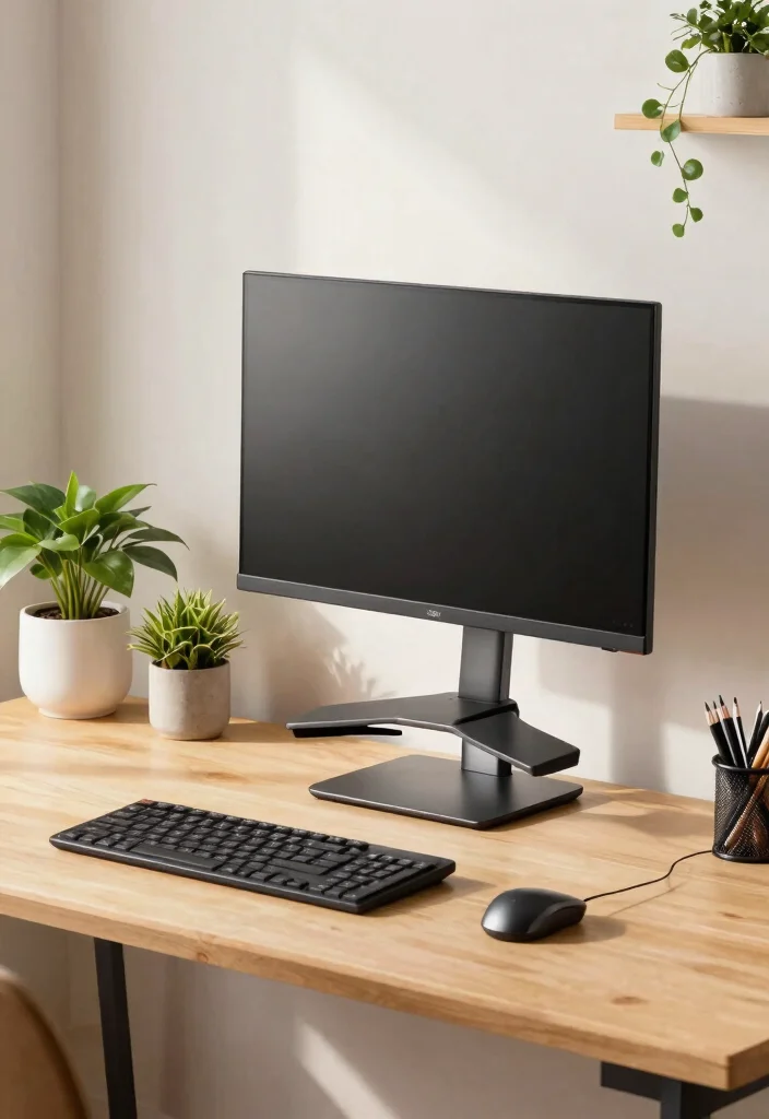 30 Home Office Furniture Ideas Stylish and Functional Picks - 17. Adjustable Monitor Stands for Ergonomics 1