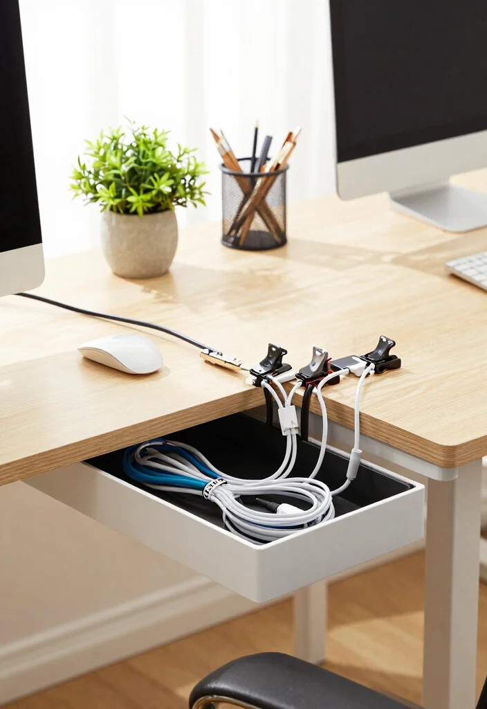 30 Home Office Furniture Ideas Stylish and Functional Picks - 19. Innovative Cable Management Solutions 1