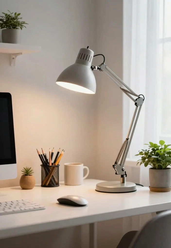 30 Home Office Furniture Ideas Stylish and Functional Picks - 23. Versatile Task Lighting for Functionality 1