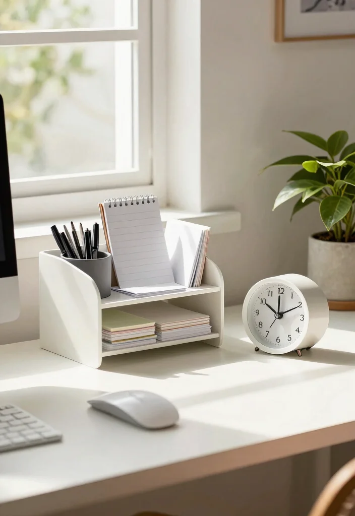 30 Home Office Furniture Ideas Stylish and Functional Picks - 4. Multifunctional Desk Accessories 1