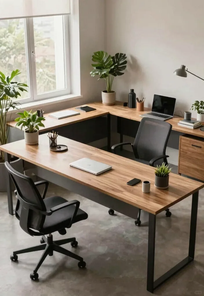 30 Home Office Furniture Ideas Stylish and Functional Picks - 9. L-Shaped Desks for Collaborative Spaces 1