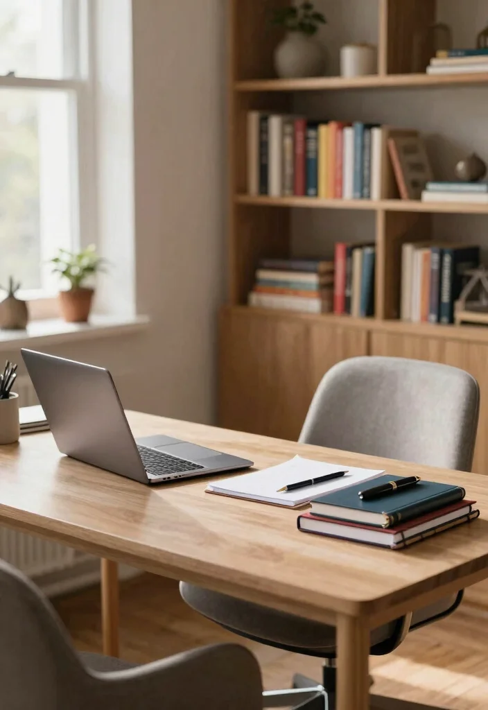 30 Home Office Library Ideas Dreamy Bookshelf Workspace - 11. Dedicated Space for Writing 1