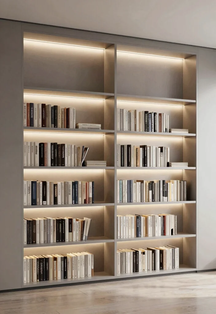 30 Home Office Library Ideas Dreamy Bookshelf Workspace - 25. Hidden Lighting Features 1