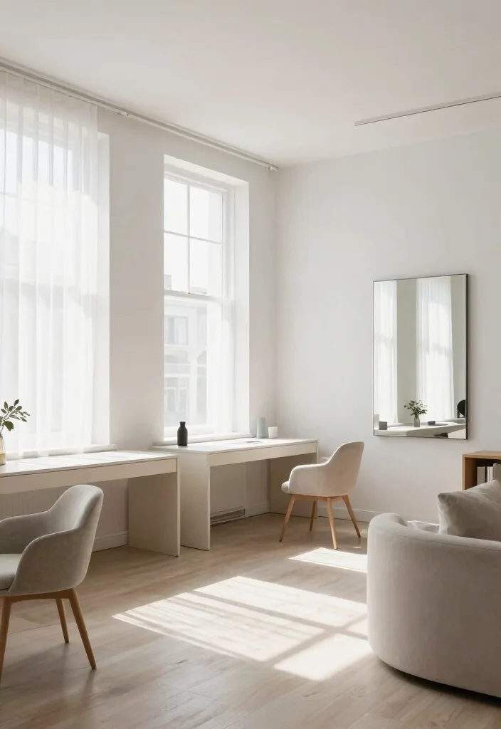 30 Lounge Office Room Ideas Where Comfort Meets Work - 15. Bright and Airy 1