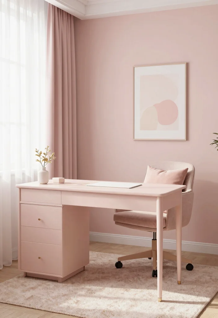 30 Lounge Office Room Ideas Where Comfort Meets Work - 22. Soft Pastels 1