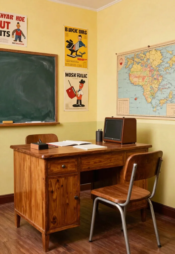 30 Lounge Office Room Ideas Where Comfort Meets Work - 25. Vintage Schoolhouse 1