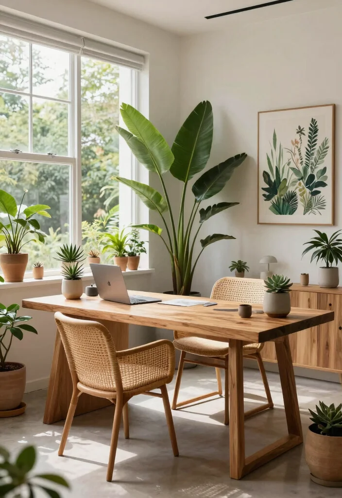 30 Lounge Office Room Ideas Where Comfort Meets Work - 5. Nature-Inspired 1