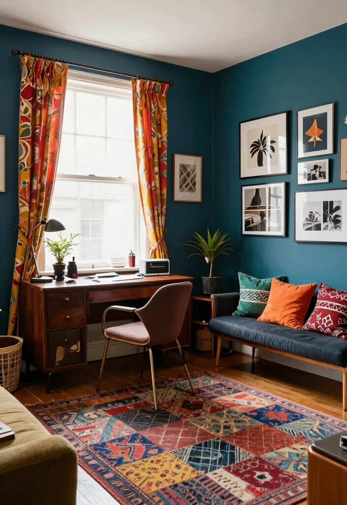 30 Lounge Office Room Ideas Where Comfort Meets Work - 6. Eclectic Mix 1