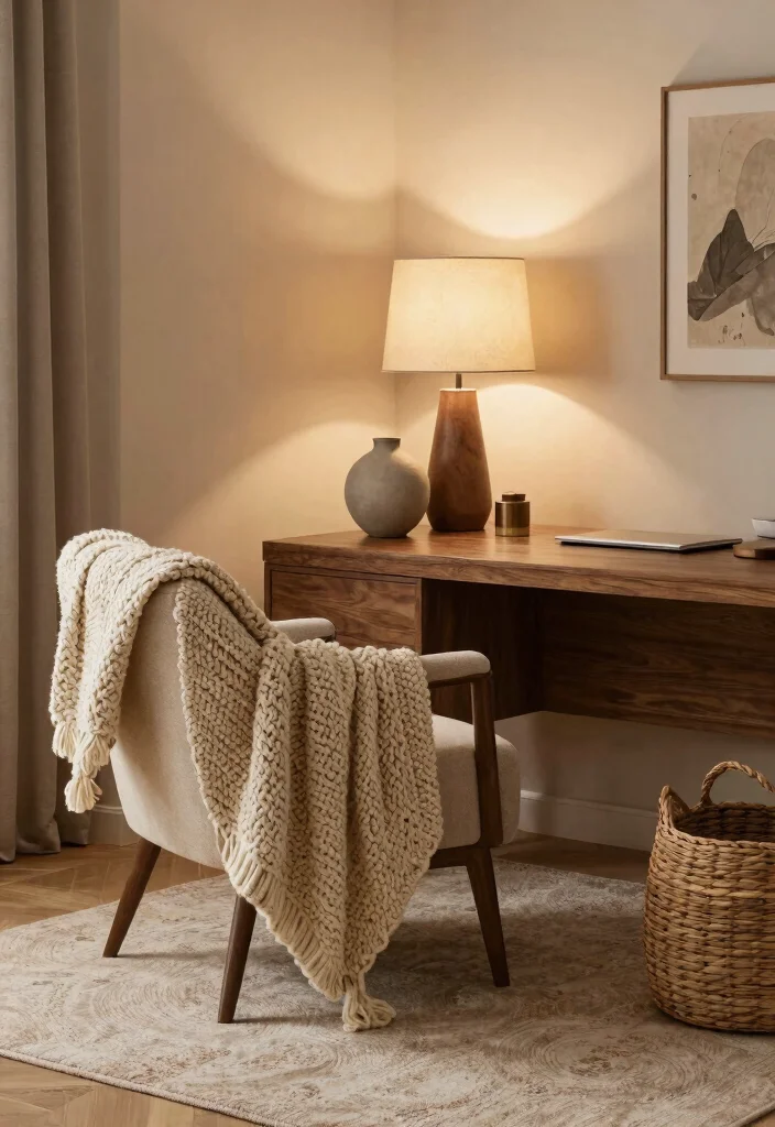 30 Lounge Office Room Ideas Where Comfort Meets Work - 8. Warm Textures 1