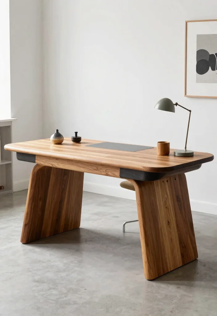 30 Mid Century Modern Desk Ideas Timeless Style at Home - 12. Artistic Desk with Unique Shapes 1