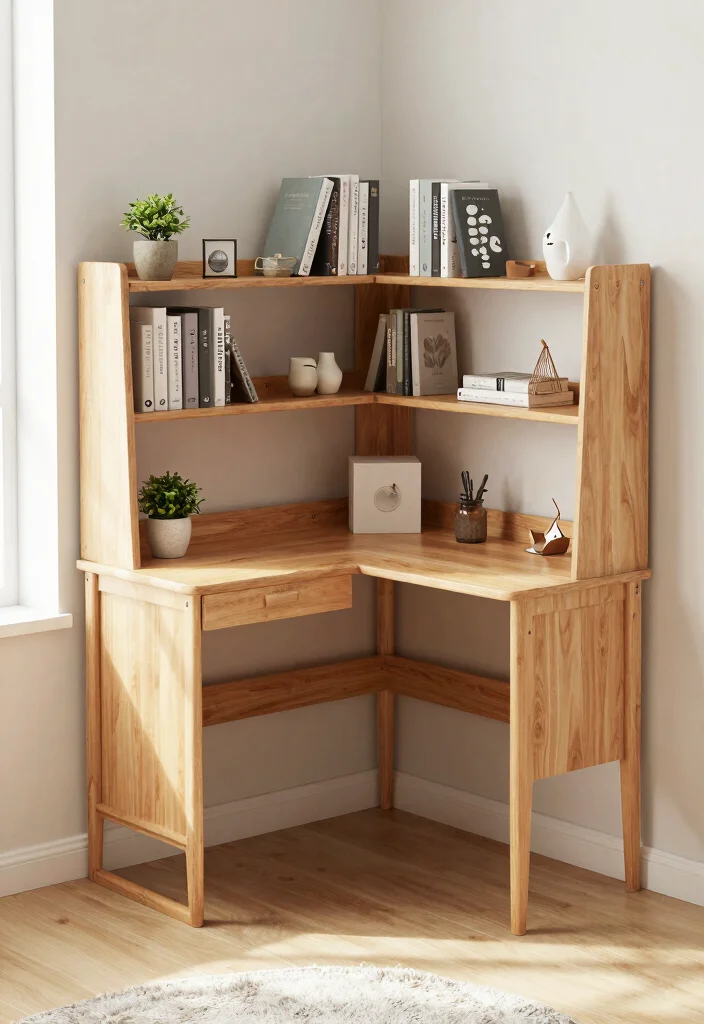 30 Mid Century Modern Desk Ideas Timeless Style at Home - 17. Space-Saving Corner Desk 1