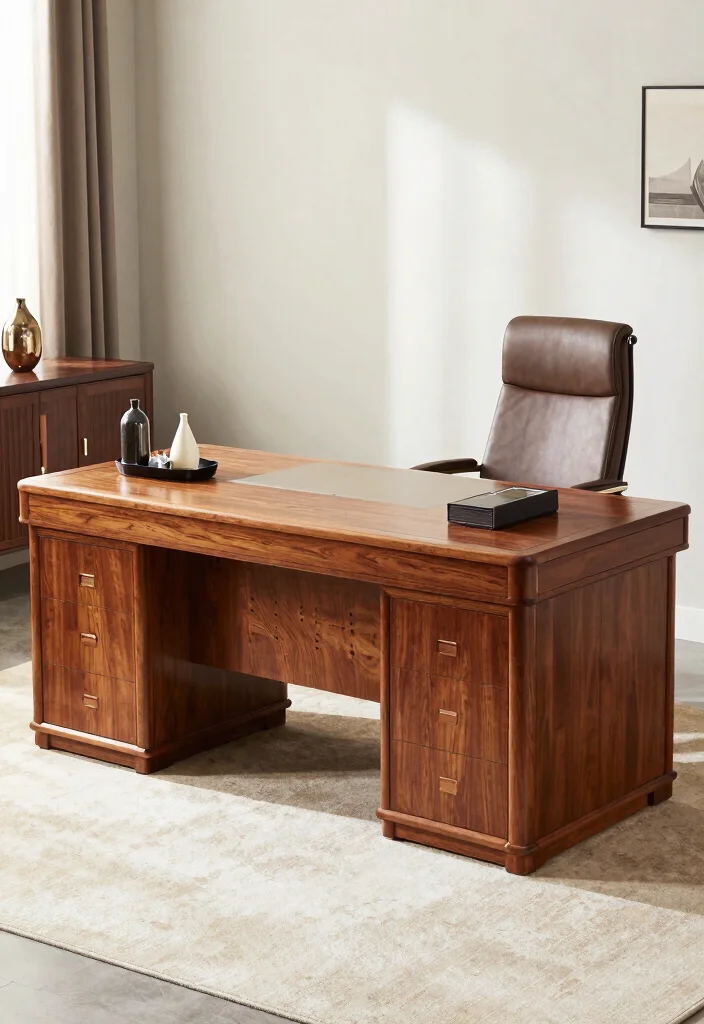 30 Mid Century Modern Desk Ideas Timeless Style at Home - 19. Elegant Executive Desk 1