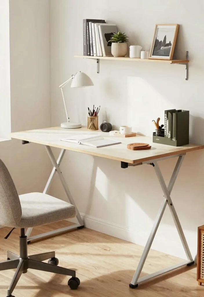 30 Mid Century Modern Desk Ideas Timeless Style at Home - 23. Foldable Desk for Flexibility 1