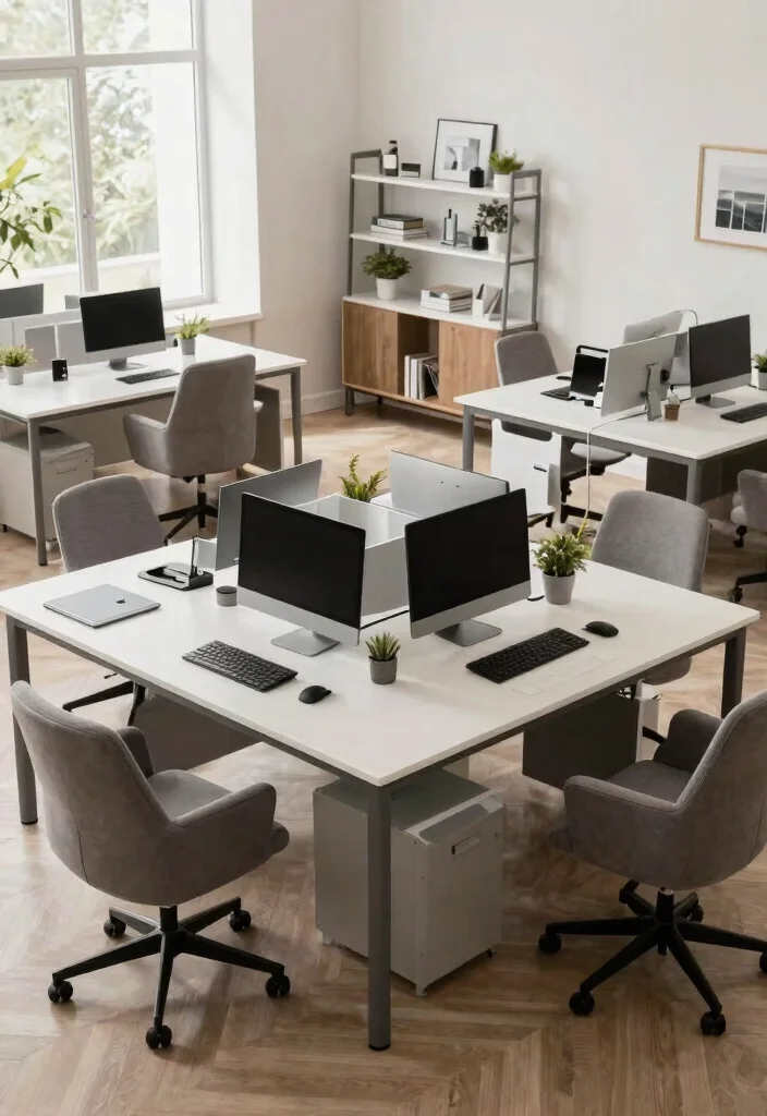 30 Mid Century Modern Desk Ideas Timeless Style at Home - 27. Collaborative Work Desk 1