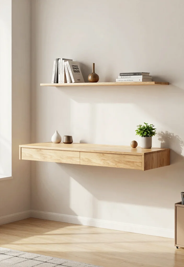 30 Mid Century Modern Desk Ideas Timeless Style at Home - 5. Minimalist Floating Desk 1