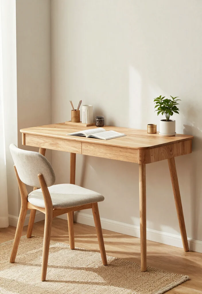 30 Mid Century Modern Desk Ideas Timeless Style at Home - 8. Scandinavian-inspired Desk with Soft Curves 1