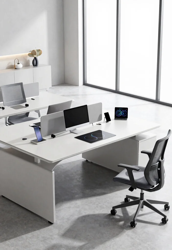 30 Modern Boss Office Table Design Ideas with Style - 12. Tech-Savvy Tables 1