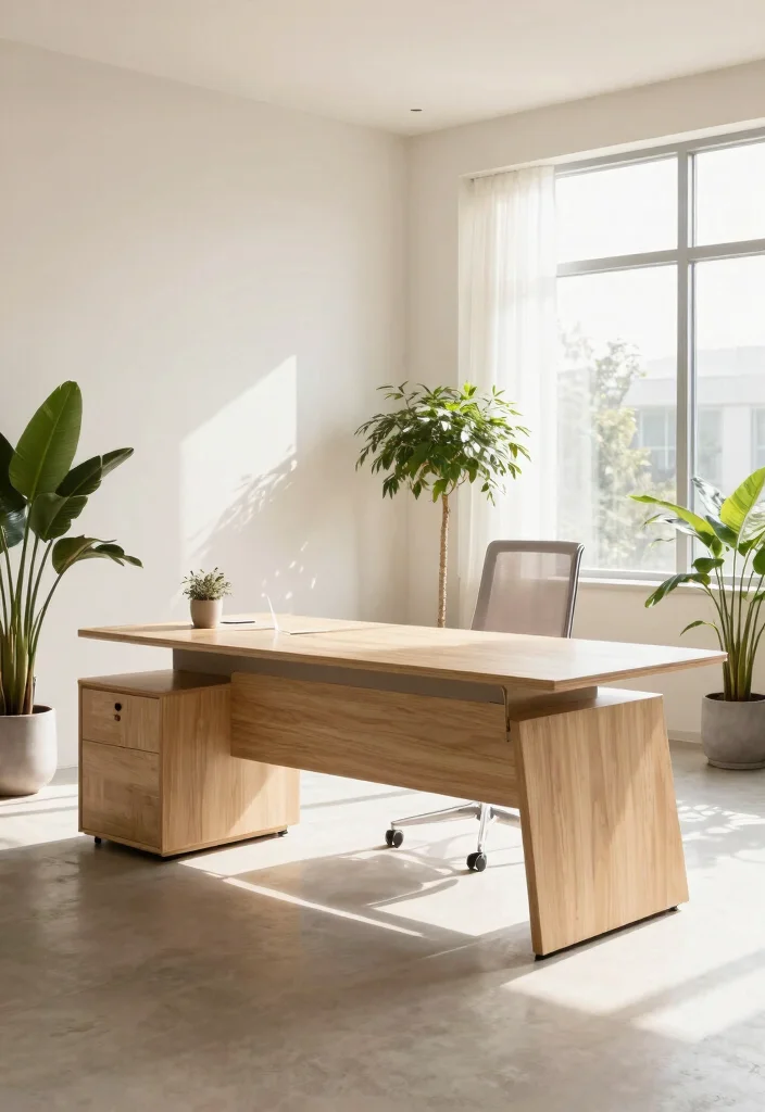 30 Modern Boss Office Table Design Ideas with Style - 13. Light and Airy Designs 1