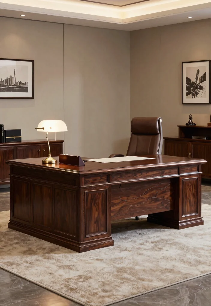 30 Modern Boss Office Table Design Ideas with Style - 15. The Classic Executive Desk 1