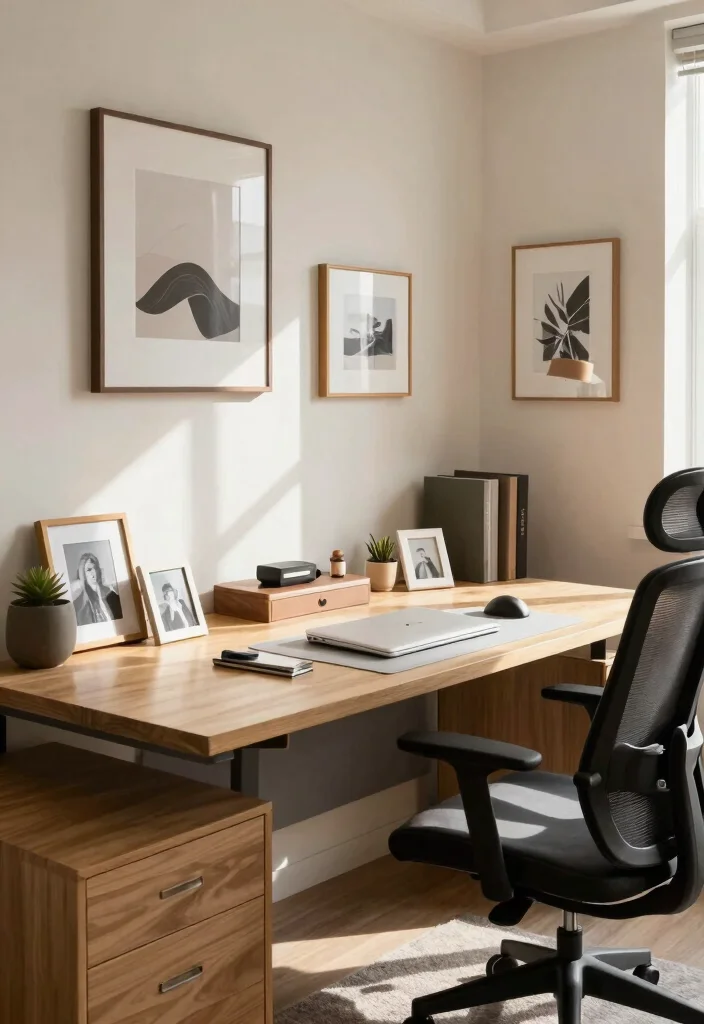30 Modern Boss Office Table Design Ideas with Style - 19. Personal Touches 1