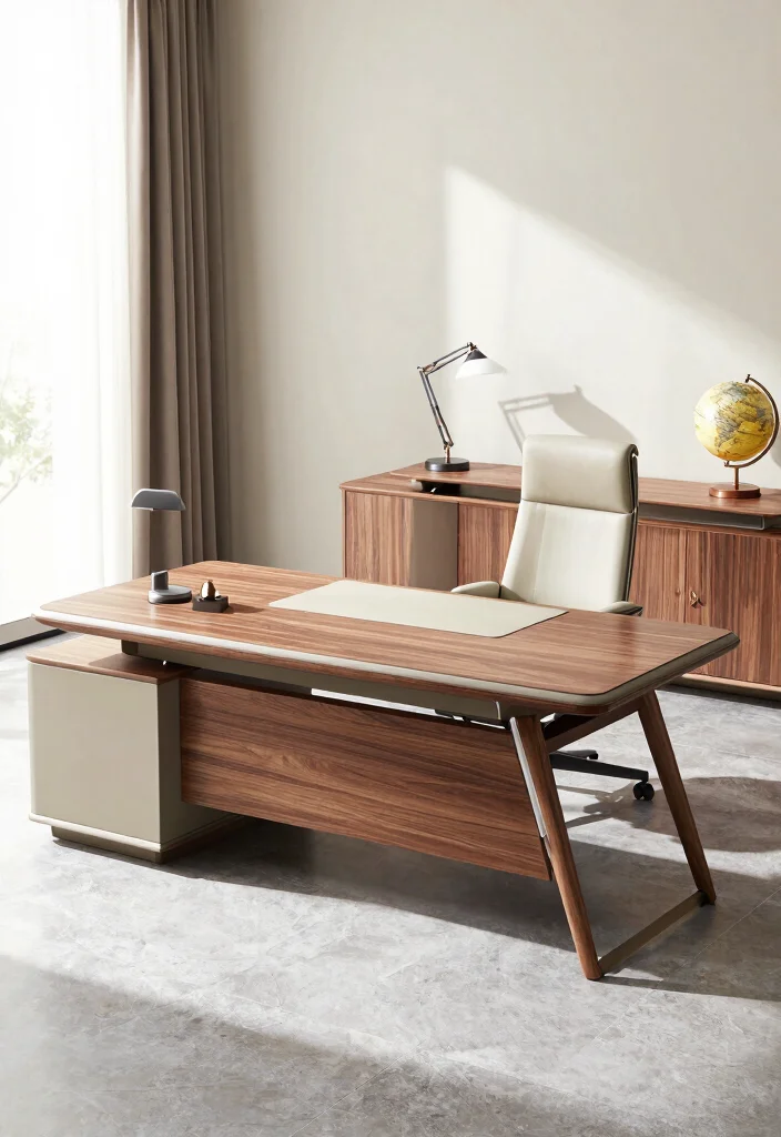 30 Modern Boss Office Table Design Ideas with Style - 23. Contemporary Classics 1