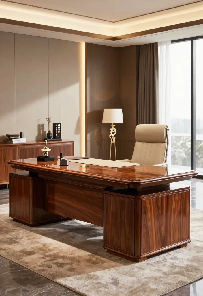 30 Modern Boss Office Table Design Ideas with Style - 25. Timeless Elegance 1