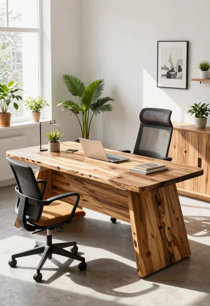 30 Modern Boss Office Table Design Ideas with Style - 27. The Eco-Conscious Choice 1
