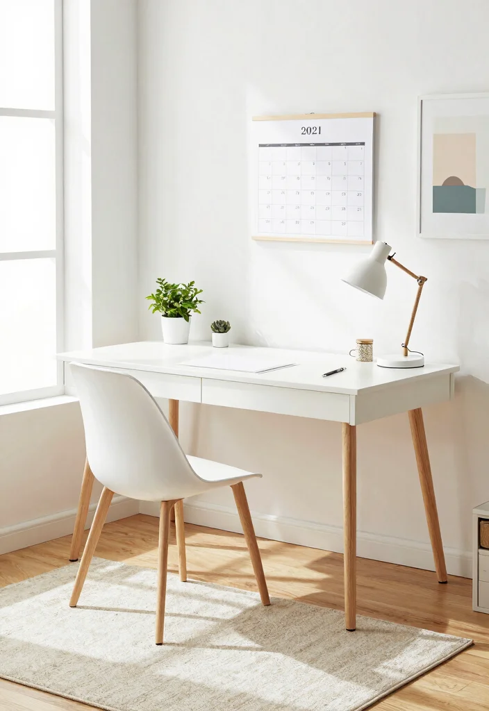 30 Modern Home Office Ideas: Sleek Spaces That Inspire - 1. Bright White and Natural Wood 1