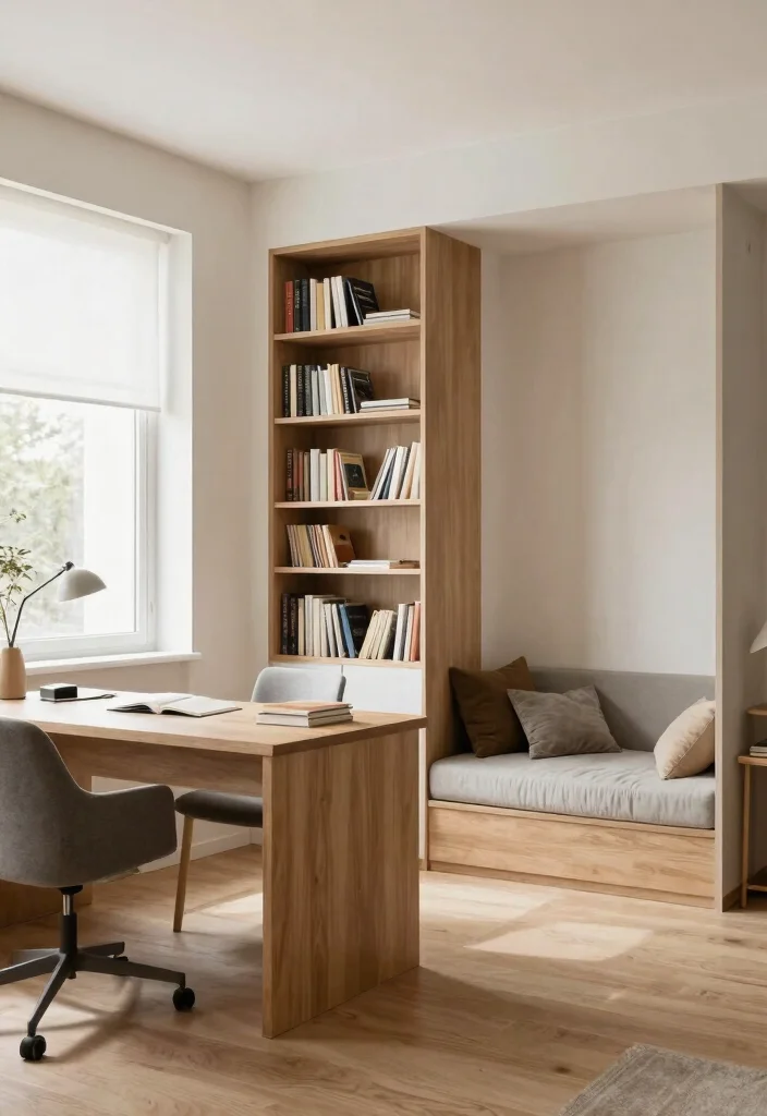 30 Modern Home Office Ideas: Sleek Spaces That Inspire - 23. Semi-Open Layout 1